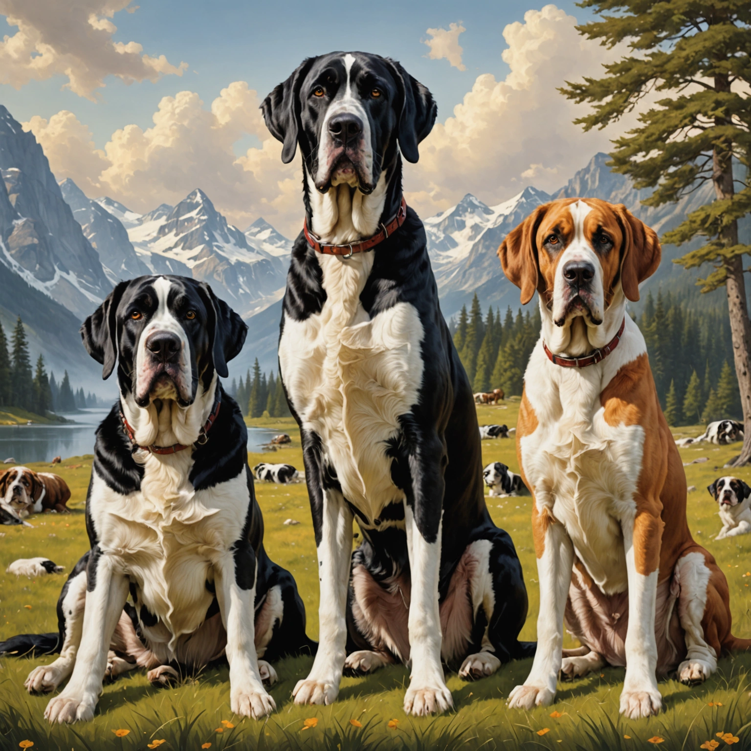 Погружение в мир самых больших домашних собак: Немецкий дог и сенбернар