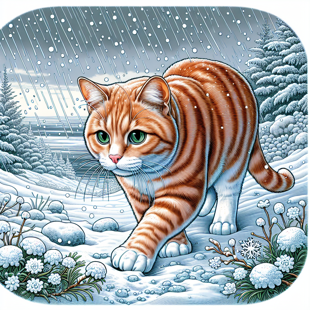 Кот и снег: Взаимодействие и влияние зимней погоды на домашних питомцев