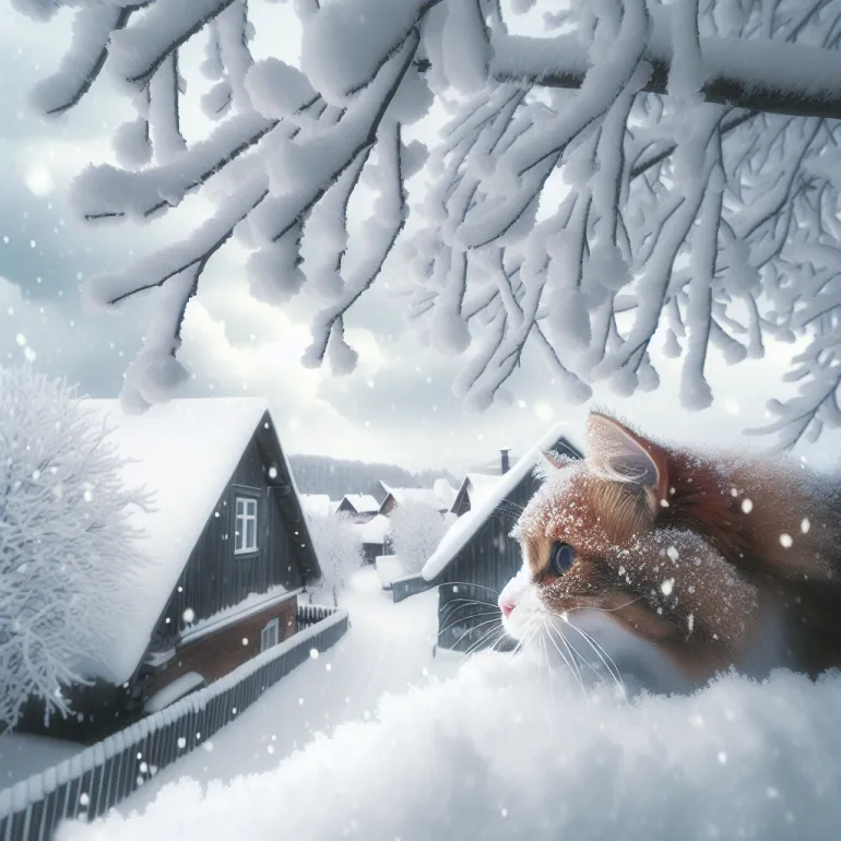 Кот и снег: Взаимодействие, поведение и безопасность