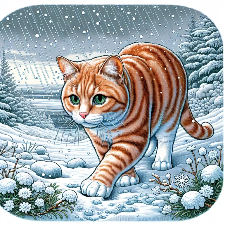 Кот и снег: Взаимодействие и влияние зимней погоды на домашних питомцев
